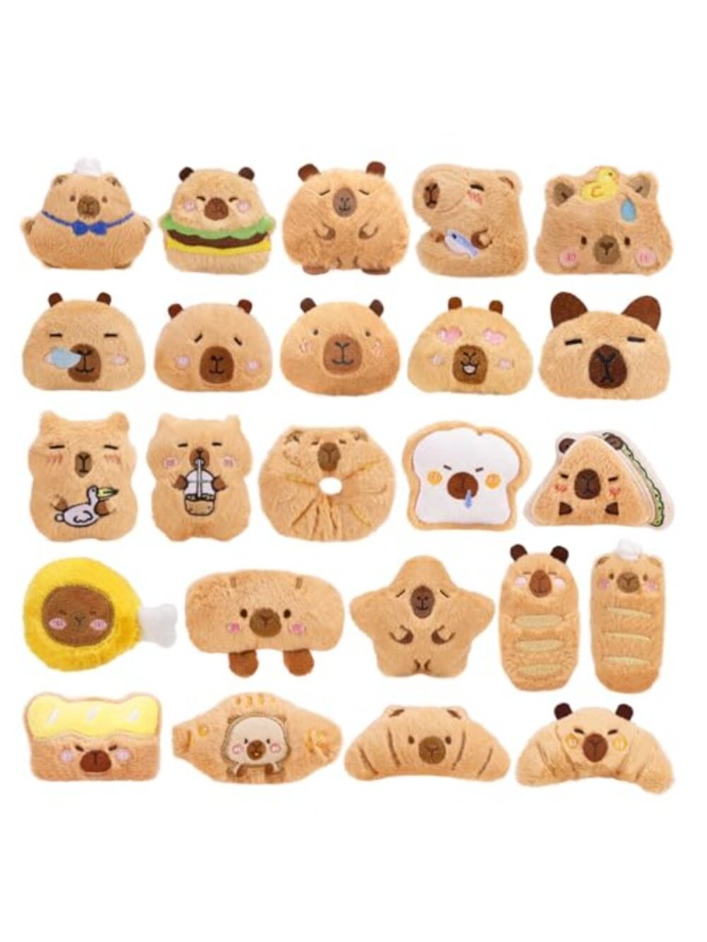 24 Pack Cute Plush Keychains Backpack Charms Party Favors Classroom Prizes